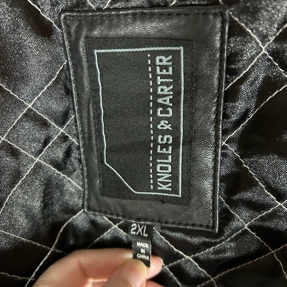 Knoles & Carter Italian lamp skin leather bomber jacket removable inner liner - Picture 9 of 15